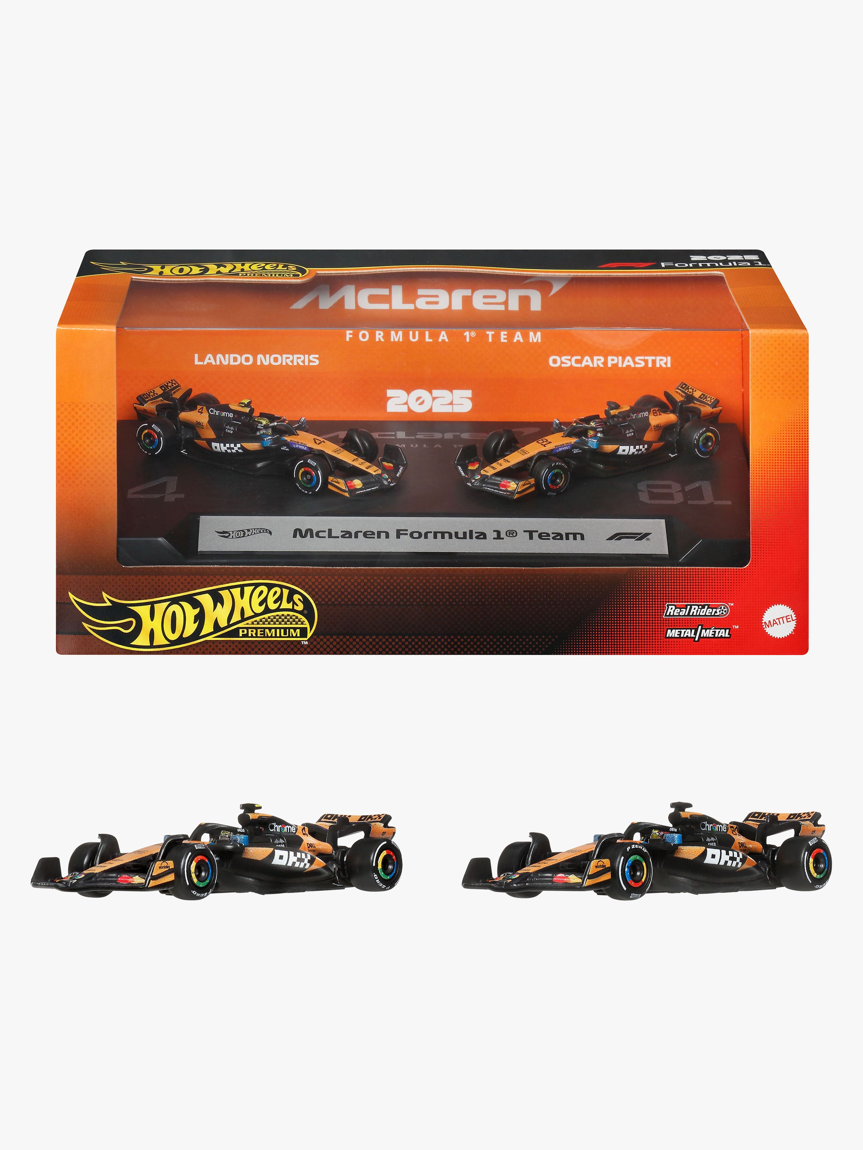 Hot Wheels Racerbil Premium F1 Mclaren Norris & Piastri 1:64