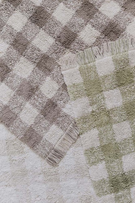 LorenaCanals Vaskbar Vichy Gulvtæppe 90x120 cm, Marron