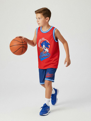 Sonic Tanktop & Shorts Sportsgrene Sæt, Blå/Rød