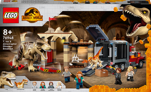 LEGO Jurassic World 76948 T. rex og atrociraptor på dinosaurflugt