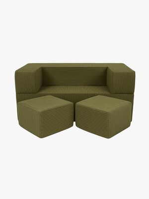Meowbaby Aesthetic Cube Sofa, Khaki