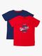 Luca & Lola Riccione T-Shirt 2-pack, Red/Navy