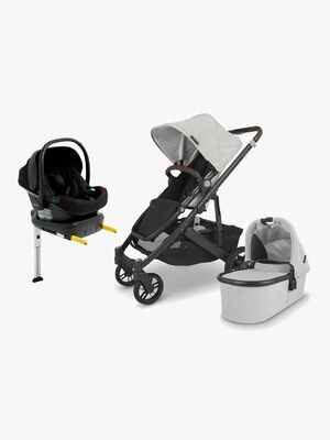 UPPAbaby CRUZ V2 Duovogn inkl. Beemoo Route i-Size Autostol Baby & ISOFIX Base, Anthony Grey/Black Stone