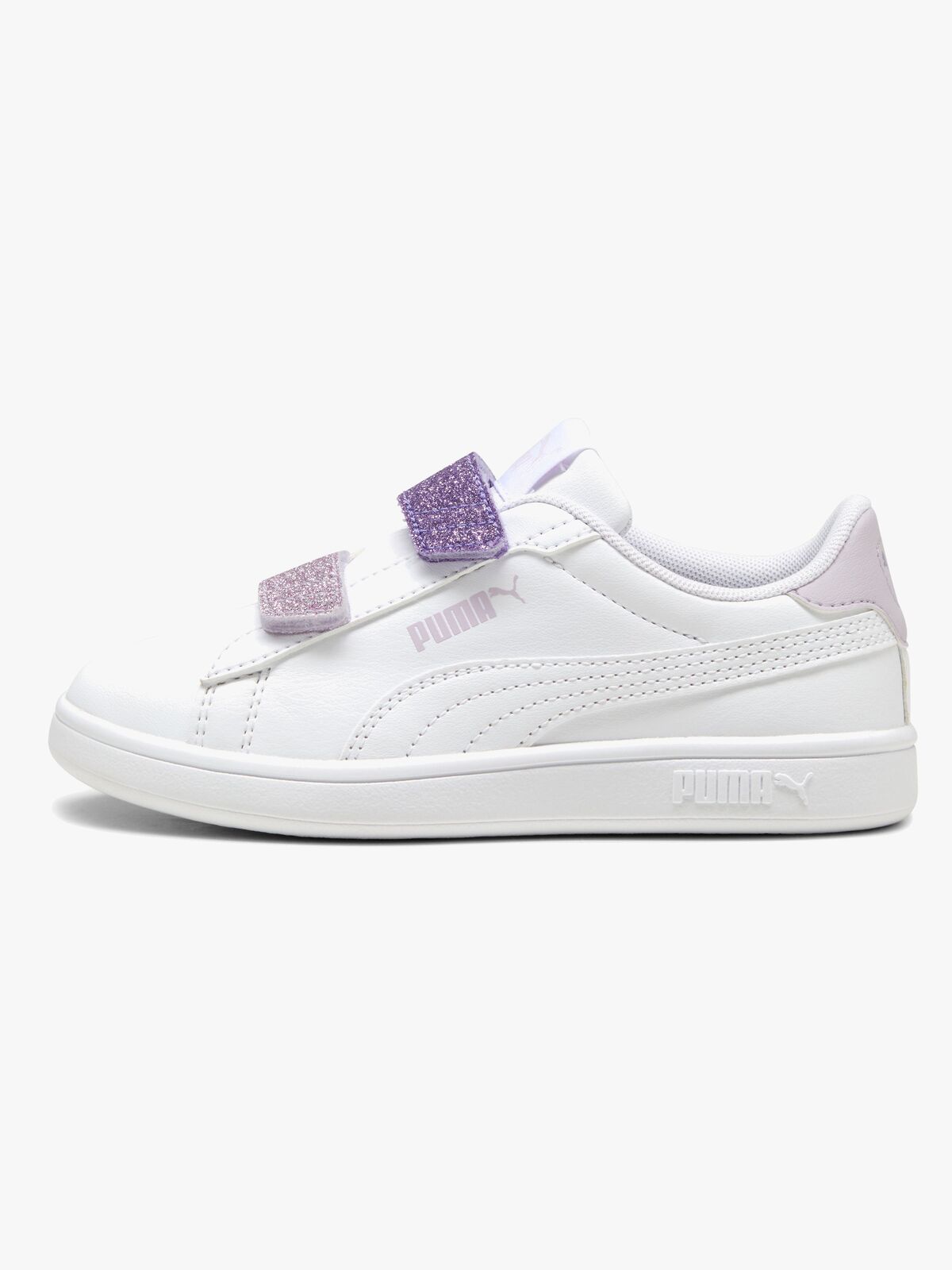 Puma Smash 3.0 Glitter Velcro V PS Sneakers, Hvid