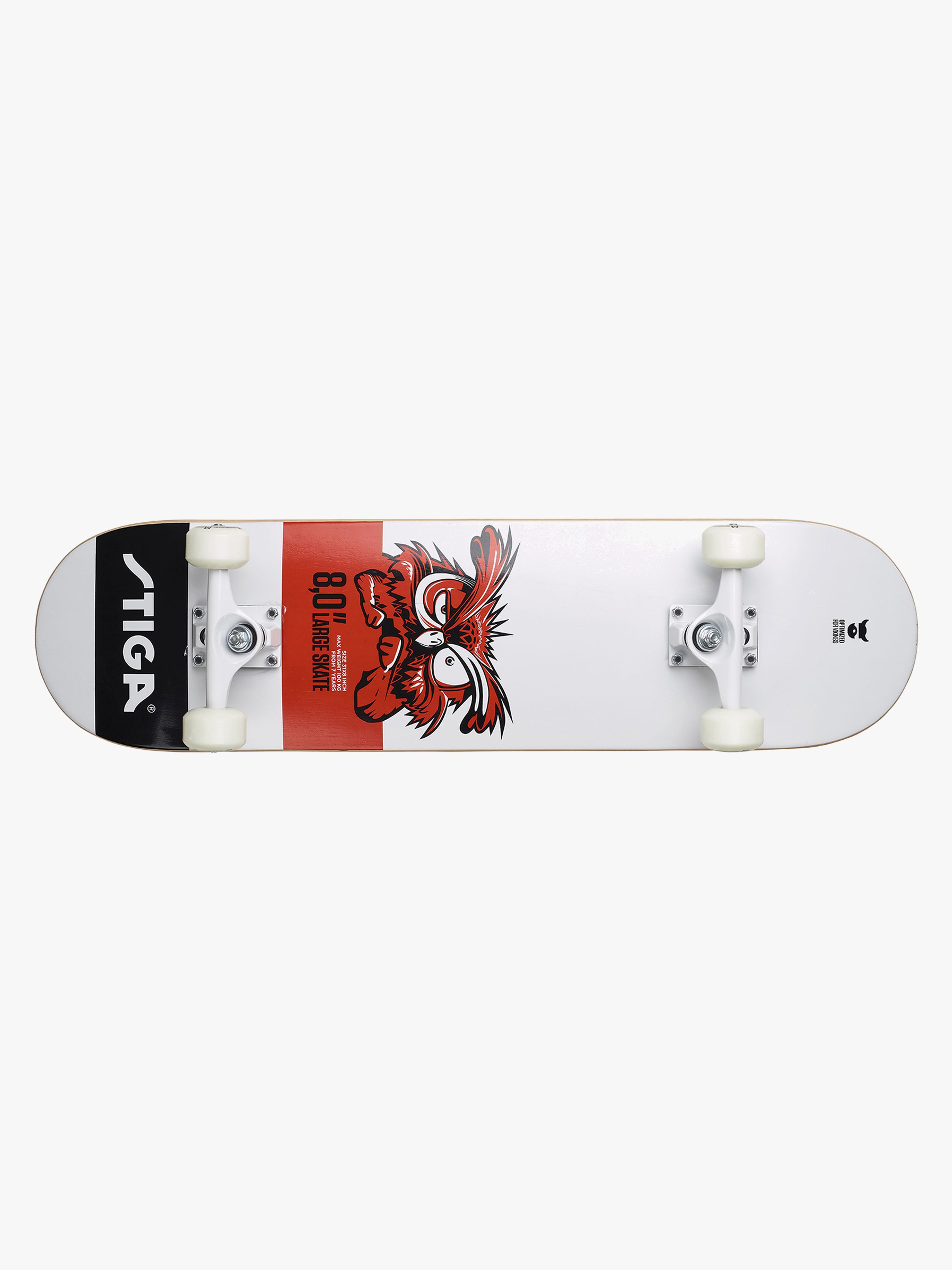 STIGA Skateboard Owl 8.0, Hvid