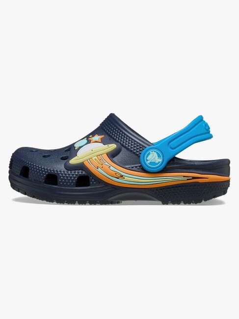 Crocs Classic UFO Lights Kids Clogs, Navy