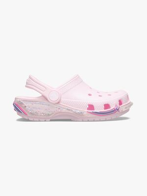 Crocs Classic Star Sparkle Clogs, Pink Milk