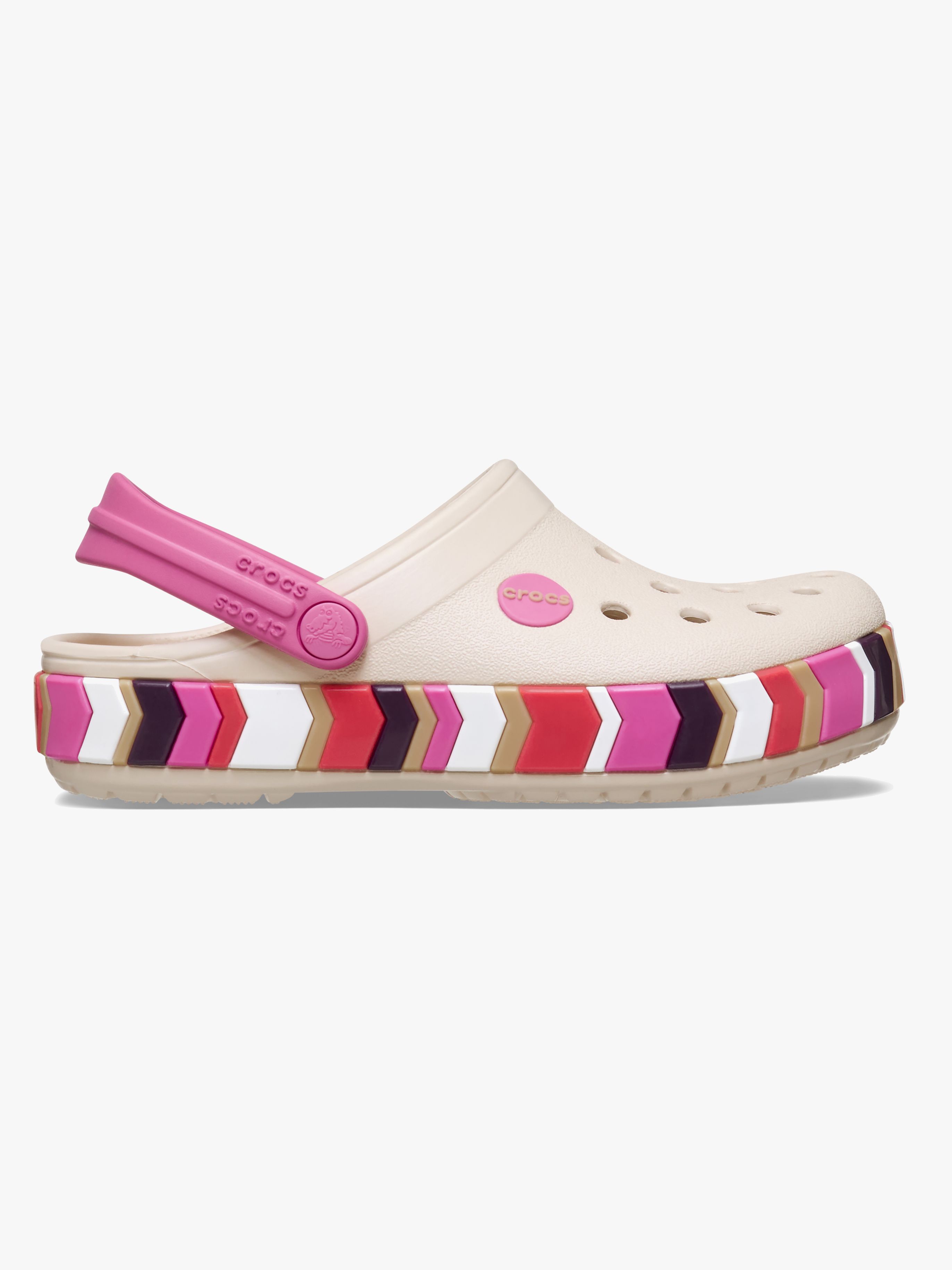 Crocs Crocband Chevron Band Kids Hjemmesko, Frappé/Quiet Rose, 27-28