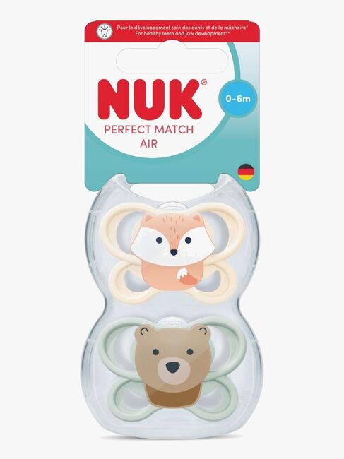 NUK Perfect Match Air Sut 2-pak Str. 1, Fox/Bear