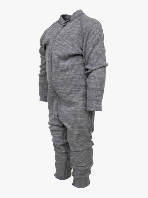 Lindberg Rib Merino Termoundertøjs-heldragt Merinould, Grey Melange