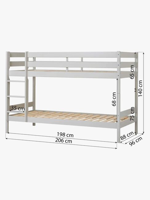 Hoppekids ECO Comfort Køjeseng 90x200, Duegrå