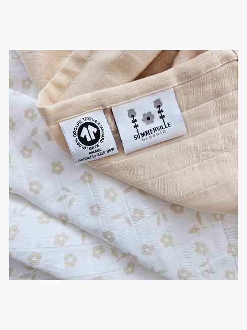 Summerville Organic Musselin Tæppe 2-pak, Petal/Sandshell