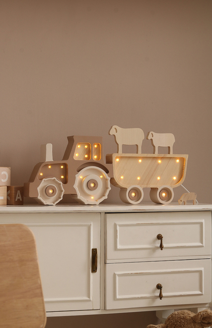 Little Lights Lampe Traktor, Coffee Cream