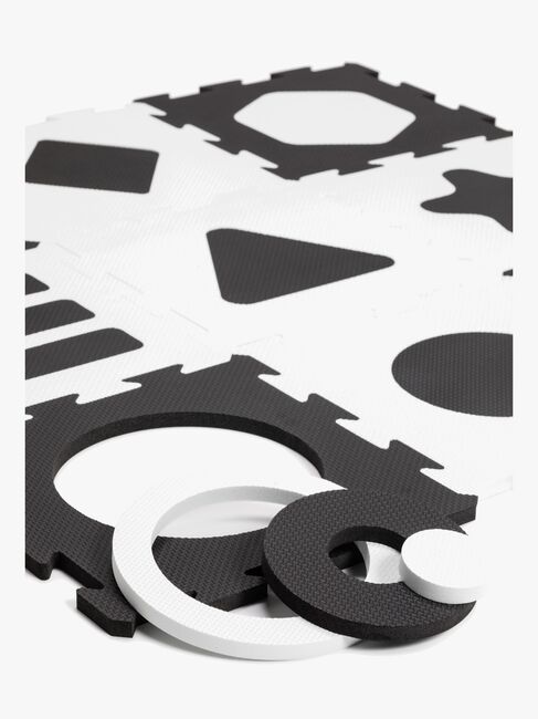 Alice & Fox Legetæppe m. 9 Brikker 32x32, Sort/Hvid