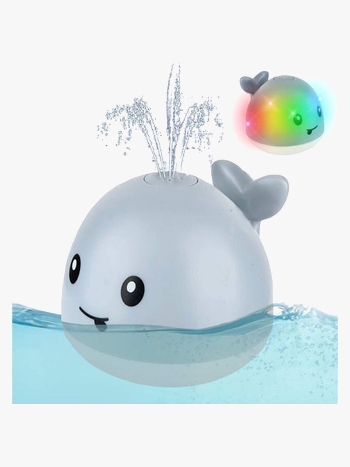 CarloBaby Badelegetøj Vandsprøjtende Hval m. Lys, Grå