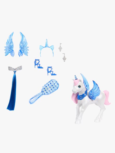 Barbie Sapphire Dukke med Blåt Hår & Enhjørning