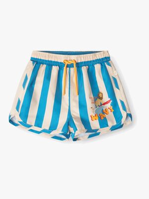 That's Mine Lai Badeshorts, Block Stripe Blue