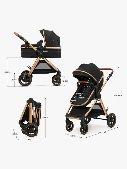 Kinderkraft ESME PRO 3-in-1 Duovogn Travelsystem, Pure Black
