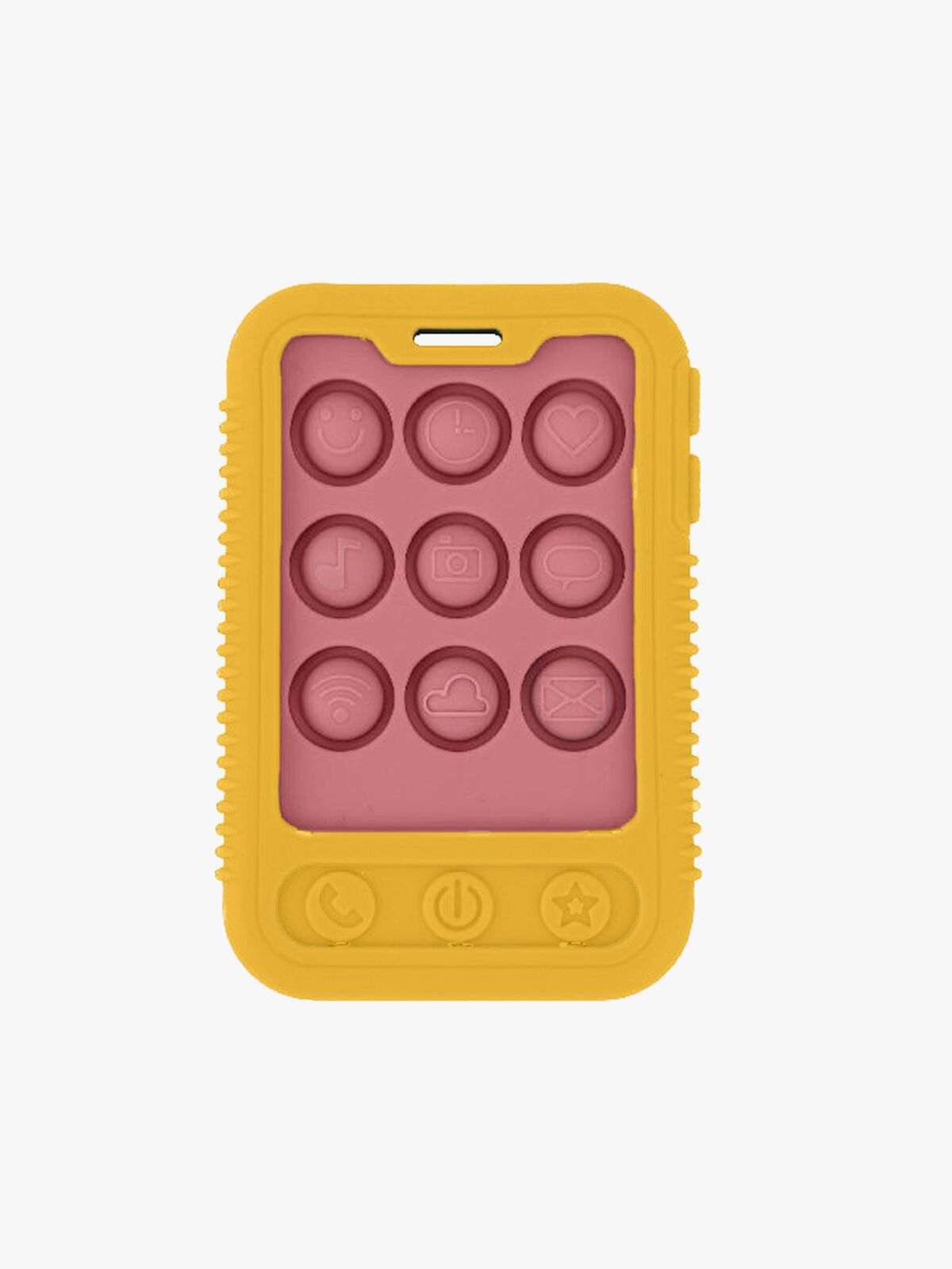 Nuby Phone Popper Bidelegetøj, Gul/Lyserød