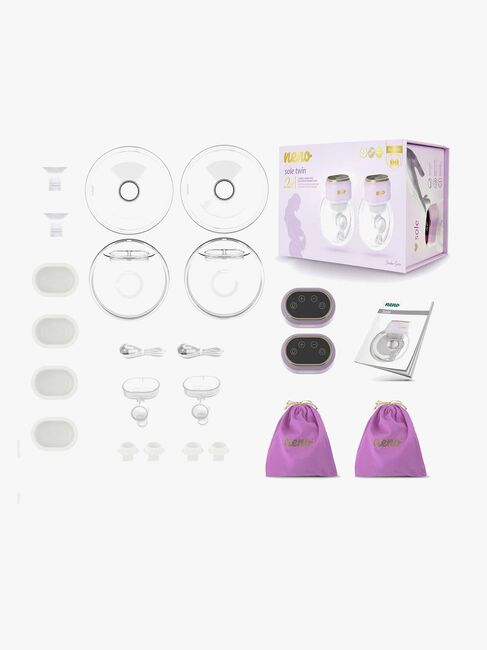 NENO Sole Twin Elektrisk Brystpumpe Hands Free, Lilla