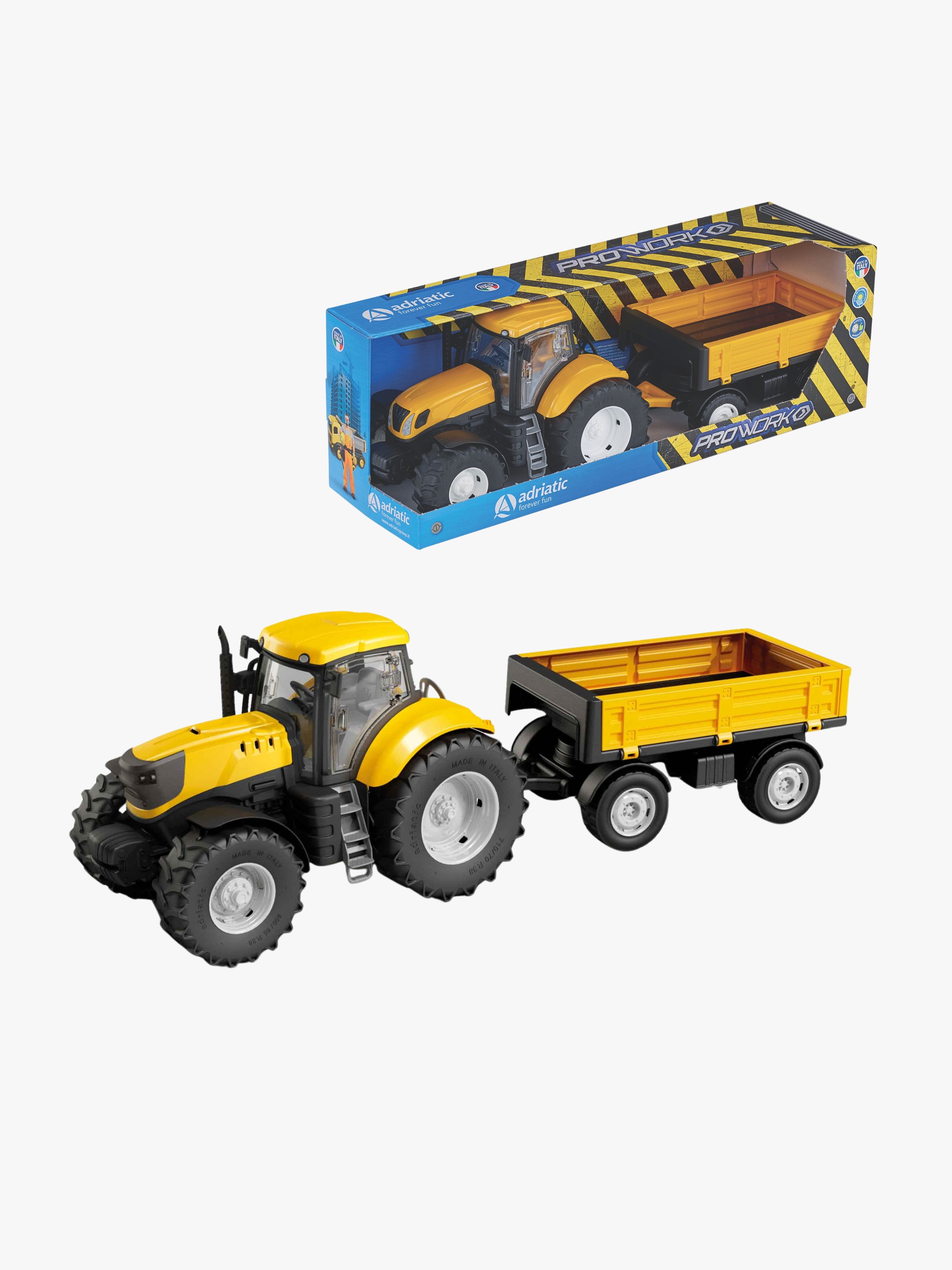Adriatic Traktor Med Lav Anhænger, Gul
