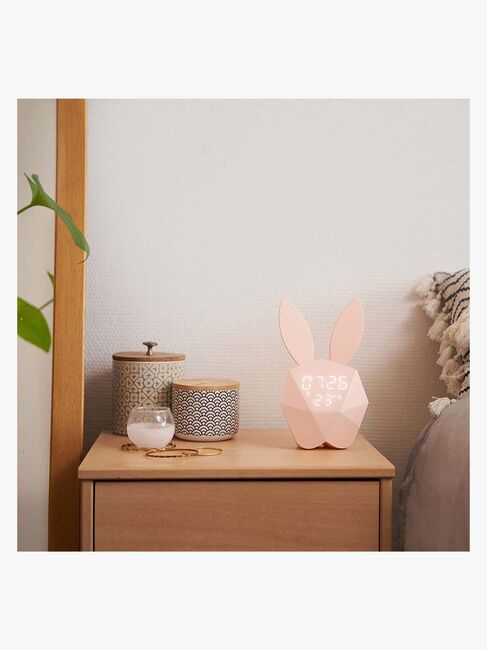 MOB Vækkeur med Natlampe Kanin, Lyserød
