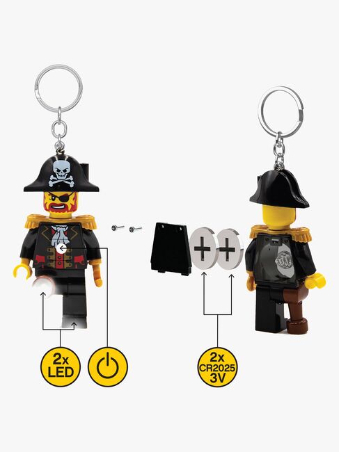 LEGO® Ikonisk Kaptajn Brickbeard Nøglering med LED-lys