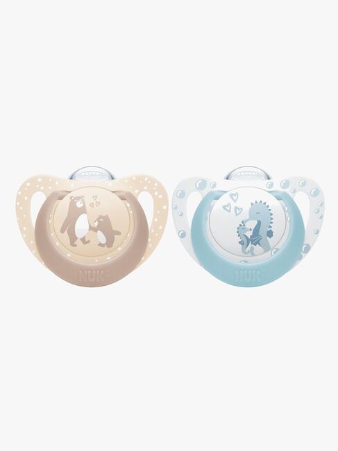 NUK First Choice Classic Sut 2-pak Str. 1, Bear/Seahorse