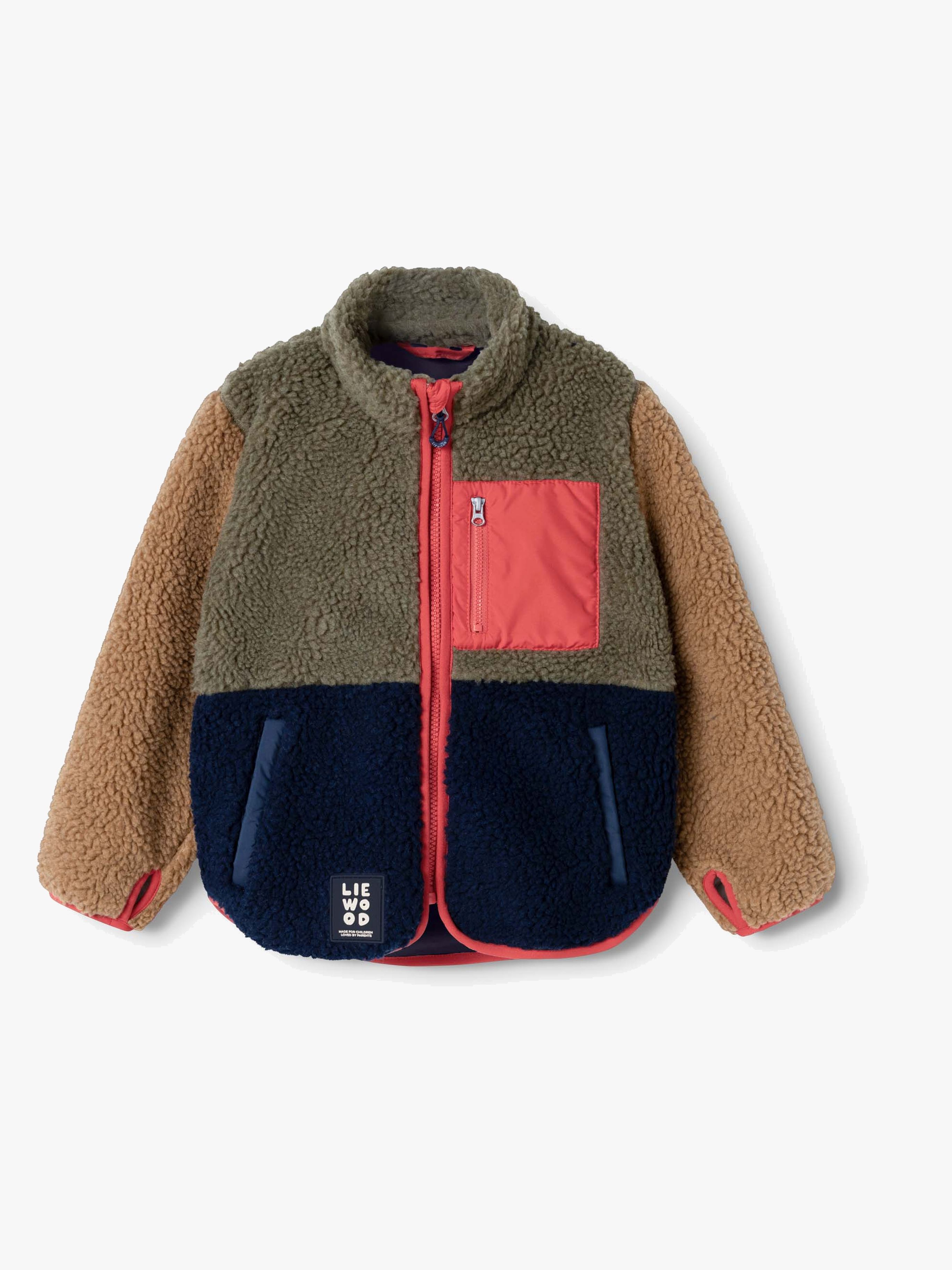 LIEWOOD Nolan Fleecetrøje, Army brown multi mix, 122