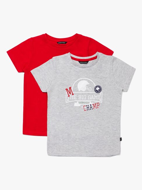 Luca & Lola San Marino T-Shirt 2-pak, Grey/Red