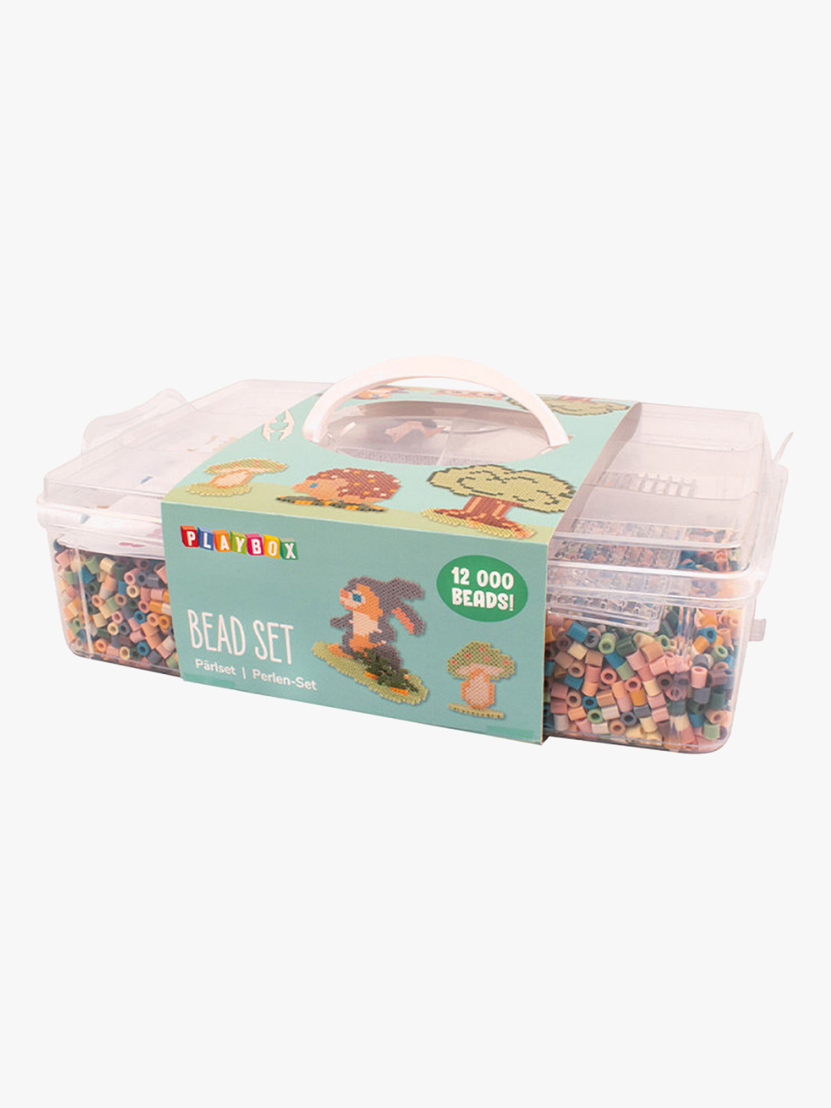 Playbox Hobbytaske med Rørperler Blanding Af Støvede Pastelfarver 12000 Stk.