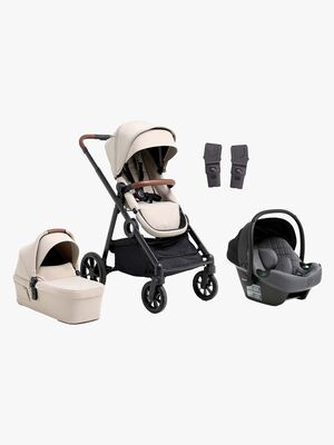 Beemoo Pro Multi 2 Duovogn inkl. Route i-Size Autostol Baby, Latte Beige/Mineral Grey