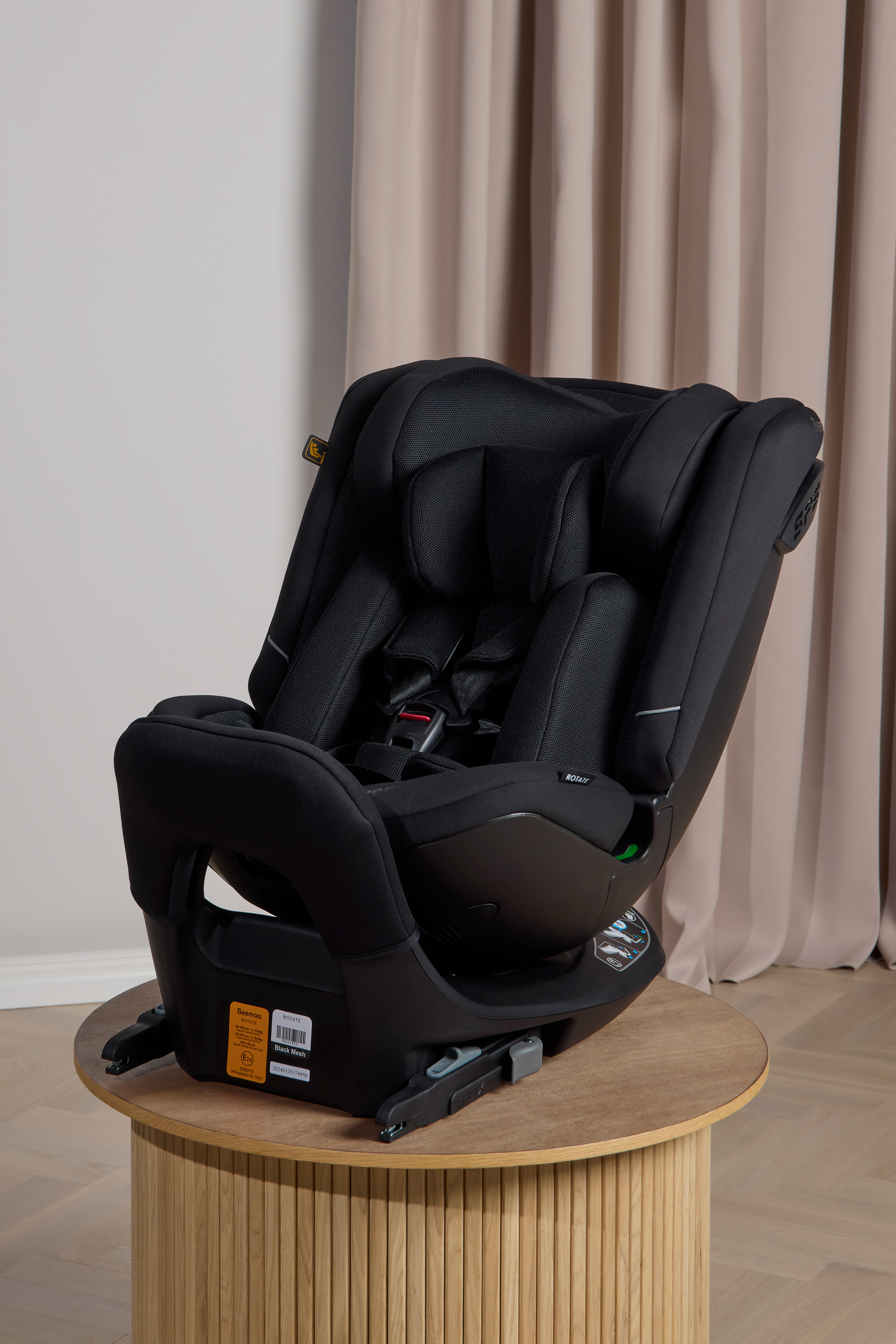Beemoo Rotate i-Size Autostol, Black Mesh