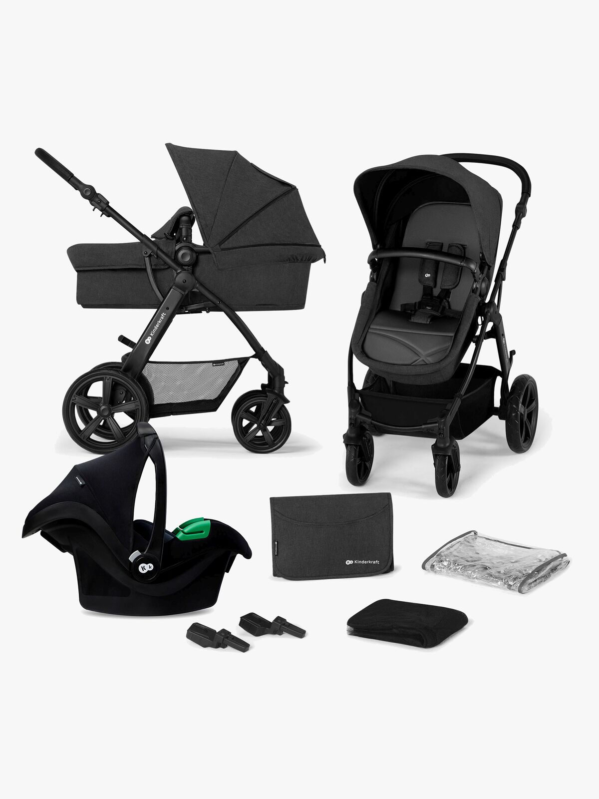 Kinderkraft MOOV CT 3-in-1 Mink Pro Kombivogn, Black