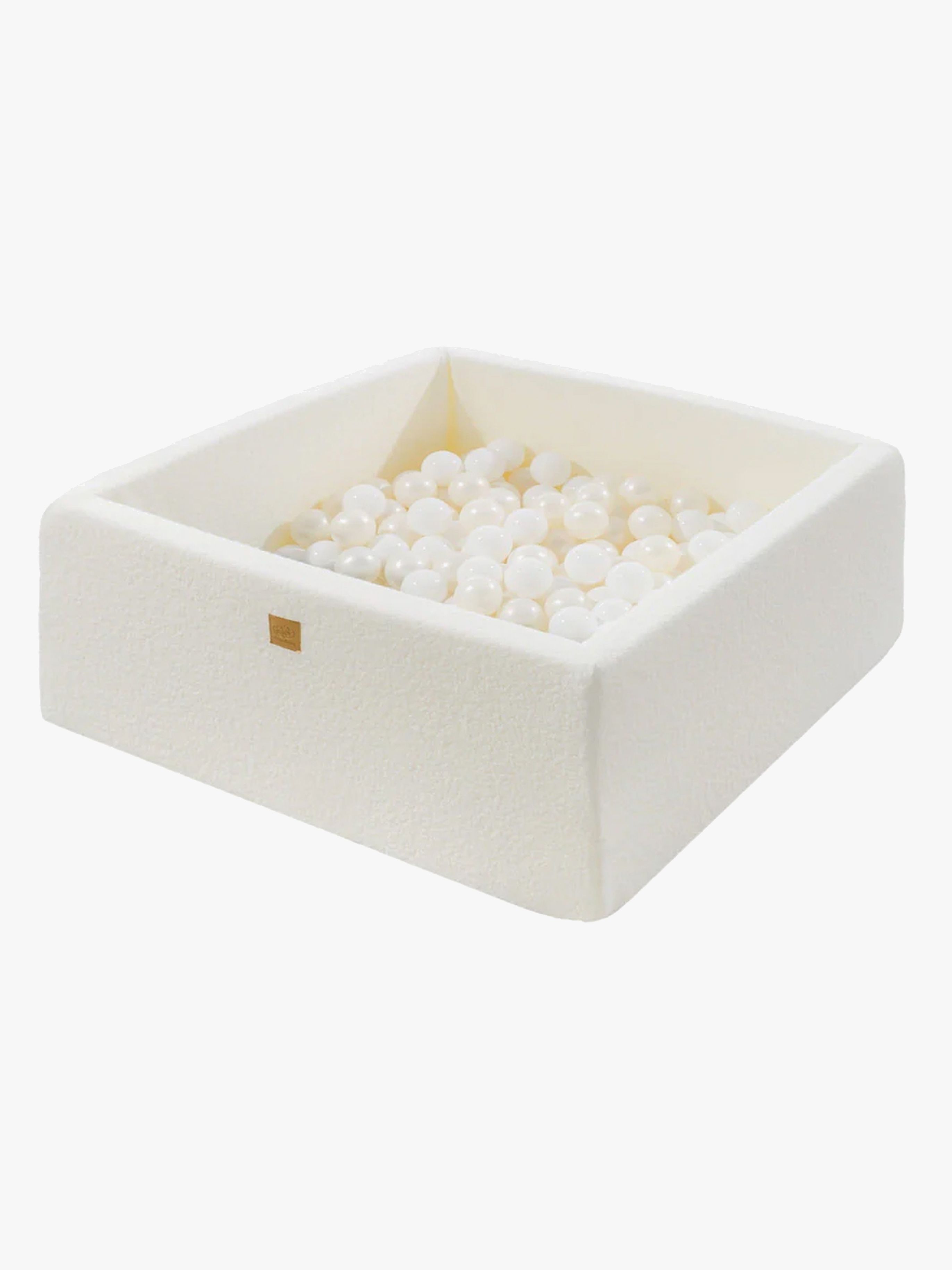 MeowBaby Boucle Square Boldbassin, White/White Pearl