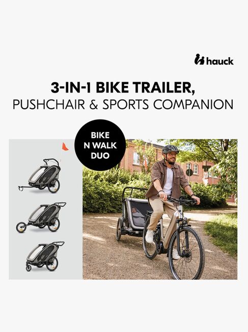 Hauck Bike N Walk Cykelanhænger, Light Grey