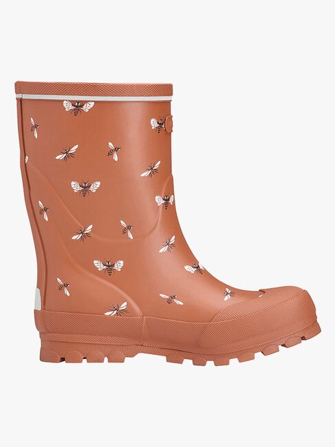 Viking Jolly Print Gummistøvler, Cognac/White