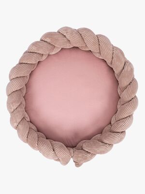 MeowBaby Aesthetic Babynest med Flettet Beskyttelse & Legetæppe, Powder Pink