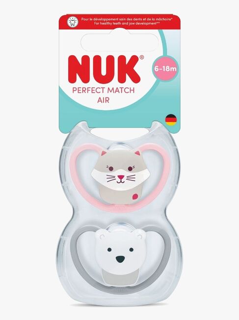 NUK Perfect Match Air Sut 2-pak Str. 2, Cat/Polarbear