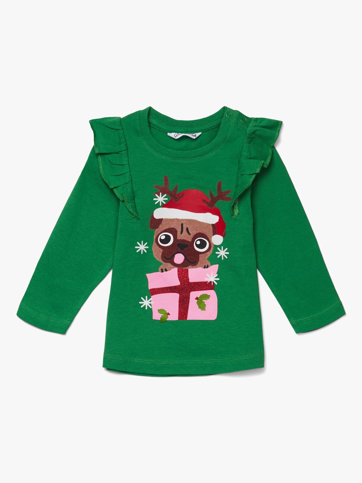 Luca & Lola Top Merry Pugbaby, Green