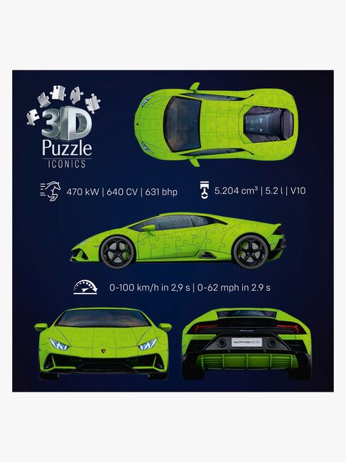 Ravensburger Iconics 3D-puslespil Lamborghini Huracán EVO-Verde 158 Brikker