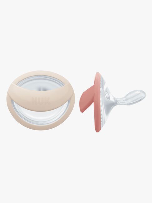 NUK Perfect Match Sut 2-pak Str. 1, Beige/Red