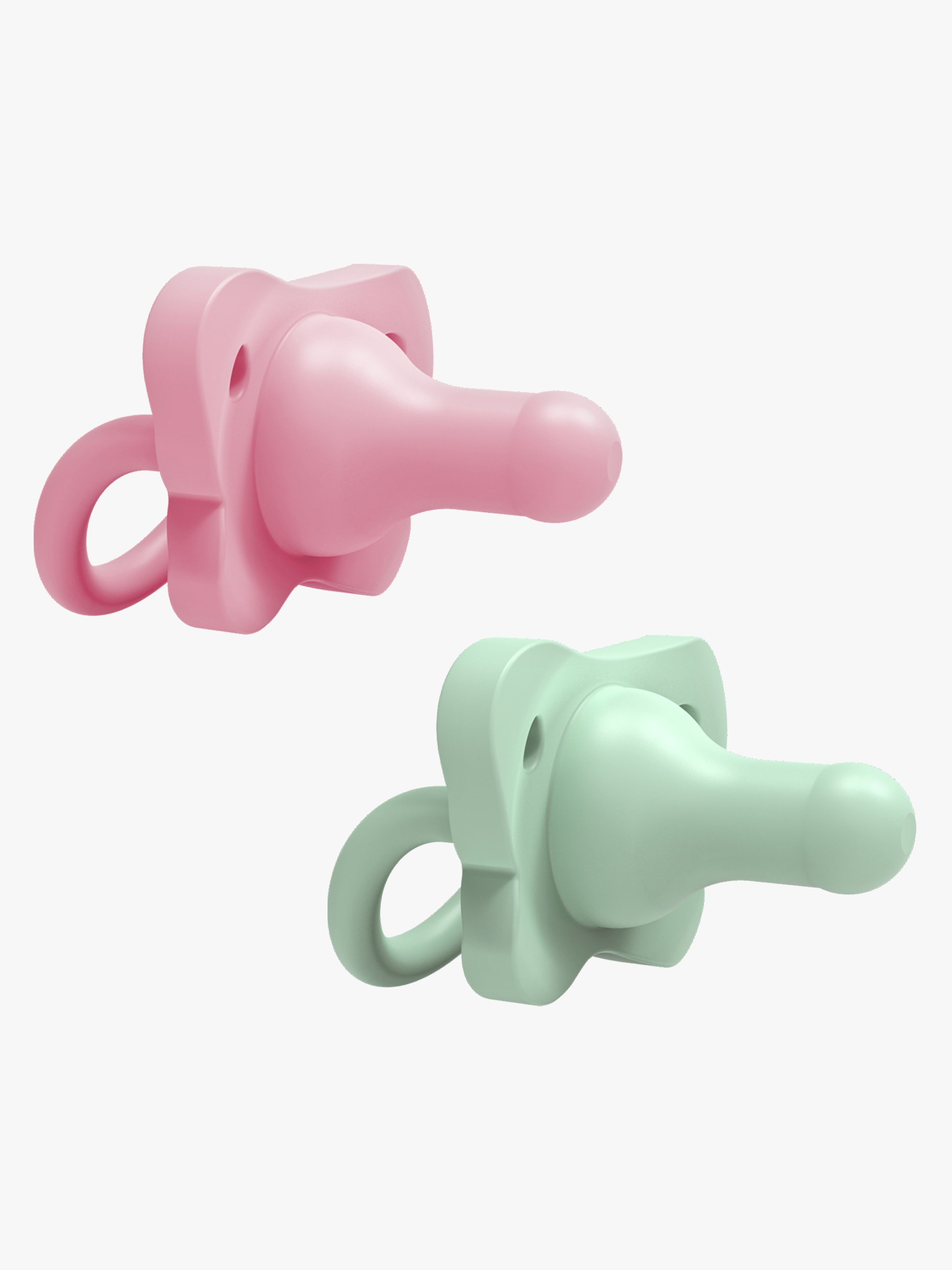 Dr. Brown's All-Silicone Sut, 2-pak, Lyserød/Grøn