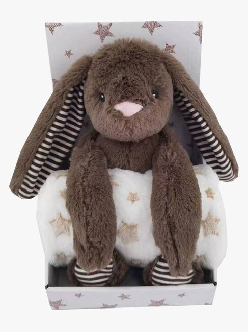 CarloBaby Fleecetæppe Beige Stjerne & Kanin