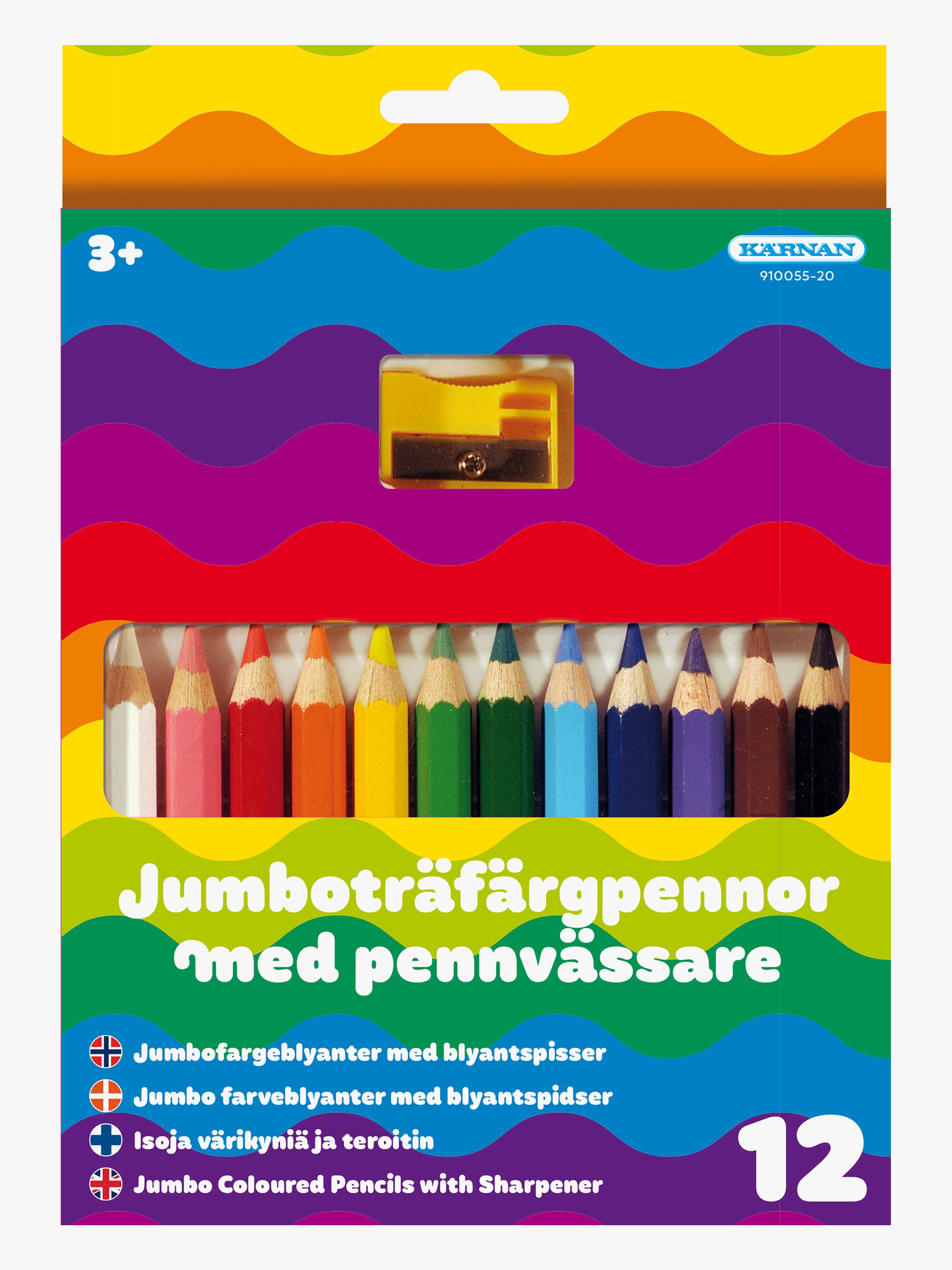 Egmont Kärnan Træfarvepens 12 stk. Halv-Jumbo