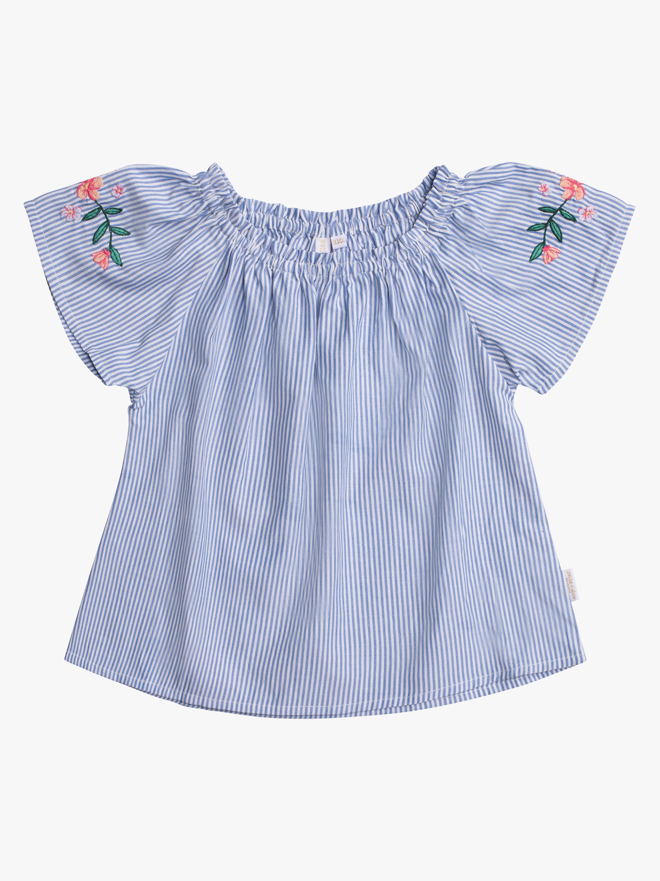 Petite Chérie Atelier Zola Bluse, Navy/White 110