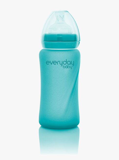 Everyday Baby Varmeindikator Sutteflaske Glas 240 ml, Turkis
