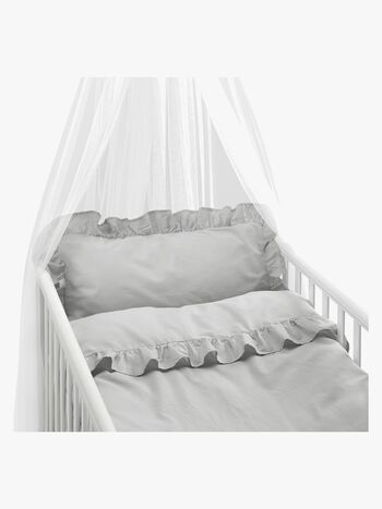 Borganäs Sengesæt Tremmeseng Flæser 130x100, Grå