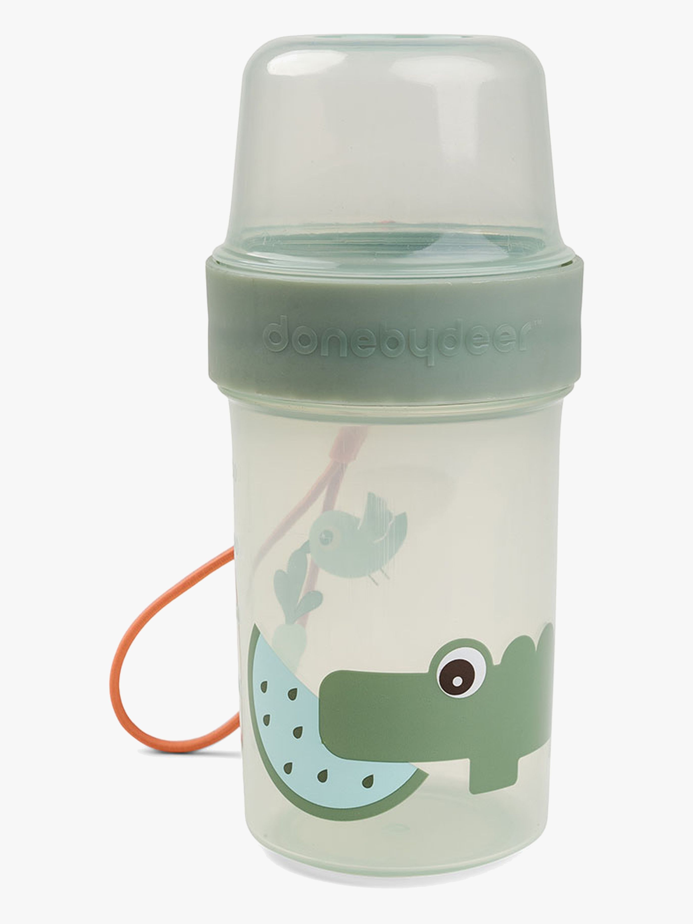 Done By Deer Croco To Go Two-Way Snackbeholder, Green