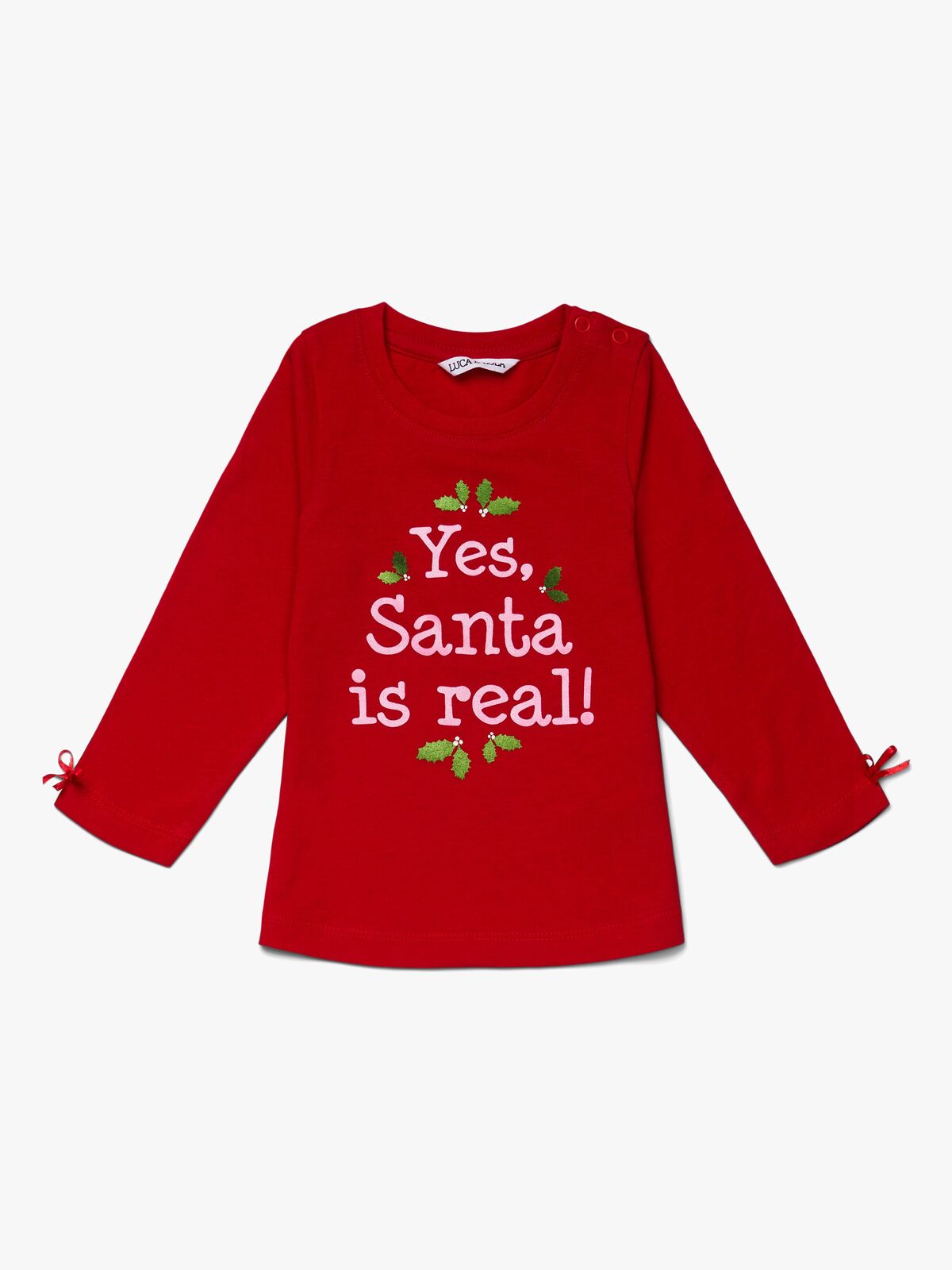 Luca & Lola Top Santa Is Real, Red